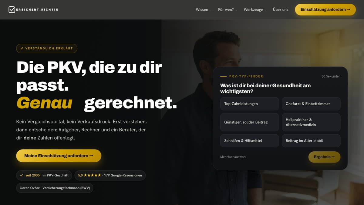 Startseite von Der PKV-Code