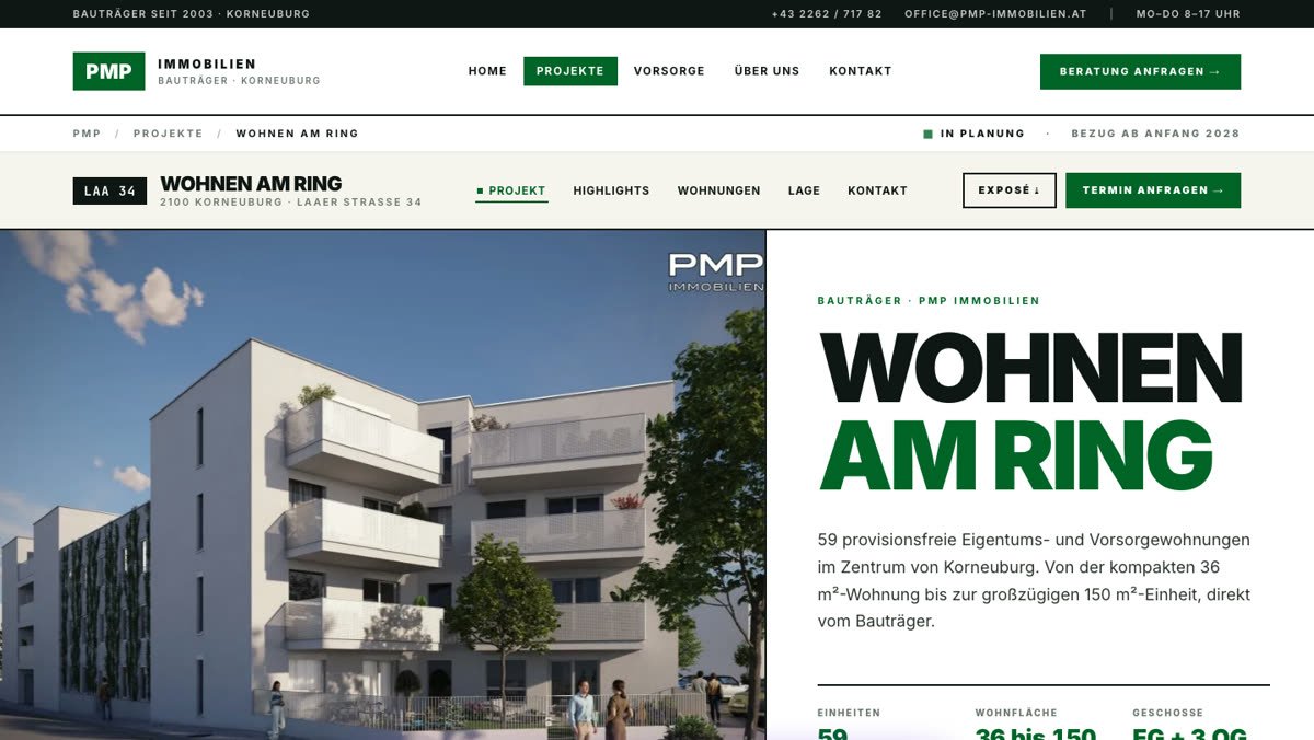 Startseite von PMP Immobilien
