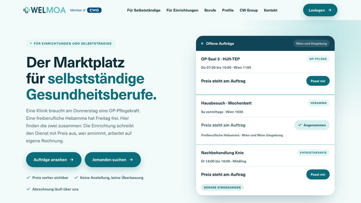 Startseite von Welmoa